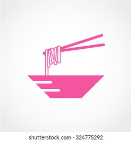 Noodle Icon Isolated on White Background