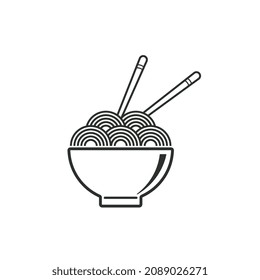 Noodle icon for japanese food with chopstick