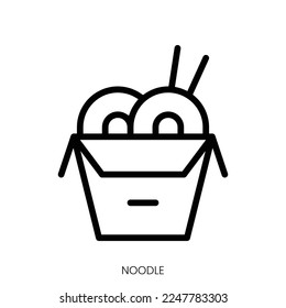noodle icon. Line Art Style Design Isolated On White Background