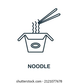 Noodle icon. Line element from take away collection. Linear Noodle icon sign for web design, infographics and more.