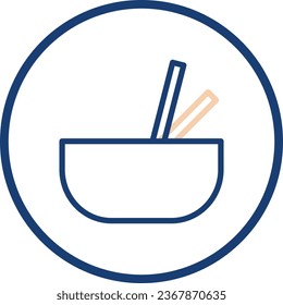 Noodle icon line rounded beige blue colour chinese new year vector element and symbol perfect.