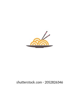 Noodle icon logo design template vector illustration