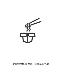 noodle icon logo vector .