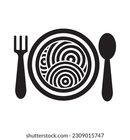 Noodle icon logo vector,illustration design template.