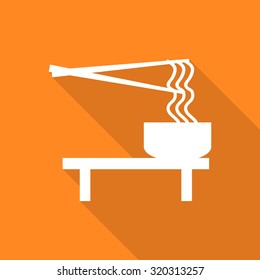 noodle icon with long shadow.