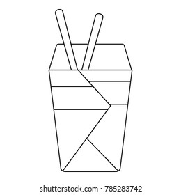 Noodle icon. Outline illustration of noodle vector icon for web