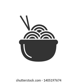Noodle Icon. Ramen or Asian Cuisine Illustration As A Simple Vector Sign & Trendy Symbol for Design and Food Websites, Presentation or Mobile Application.