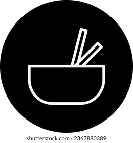 Noodle icon rounded white colour chinese new year vector element and symbol perfect.