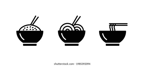 Noodle icon set vector for web