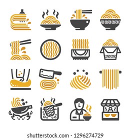 Noodle Icon Set,vector And Illustration