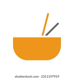 Noodle icon solid style orange grey colour chinese new year vector element and symbol perfect.