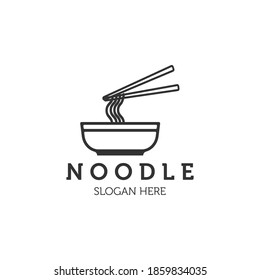 Noodle Indonesian Food Logo Line Art Stock Vector (Royalty Free ...