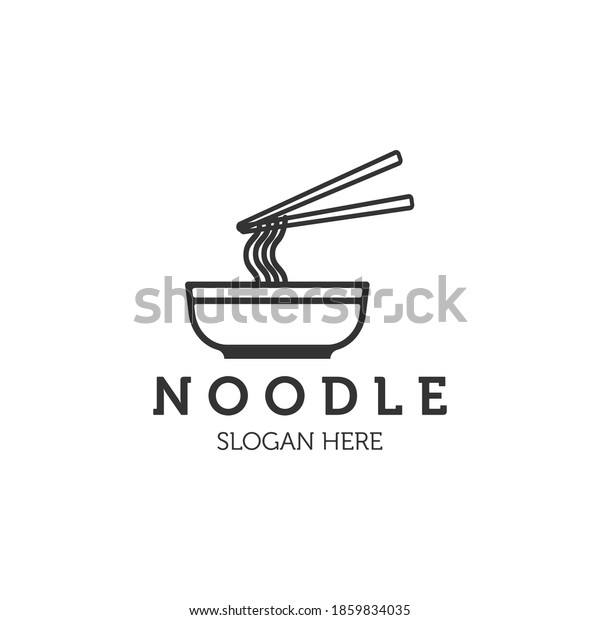 Noodle Indonesian Food Logo Line Art Stock Vector (Royalty Free) 1859834035