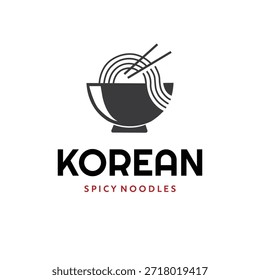Plantilla de fideos y logo coreano 