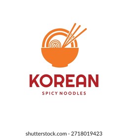 Plantilla de fideos y logo coreano 