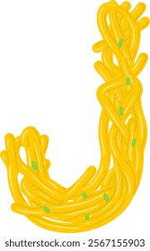 Noodle Letter Alphabet Vector J