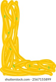 Noodle Letter Alphabet Vector L