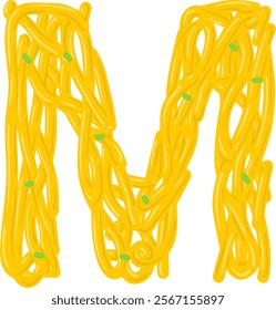 Noodle Letter Alphabet Vector M