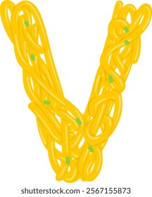 Noodle Letter Alphabet Vector V