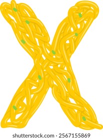 Noodle Letter Alphabet Vector X