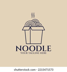 Noodle line art logo, icon and symbol, vector illustration design