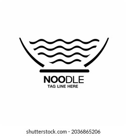 Noodle Line Art Logo Vector , Ramen Noodle logo 