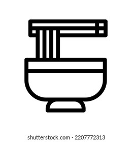 noodle line icon illustration vector graphic