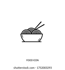 Noodle line icon isolated on background. Symbol, logo. Vector illustration