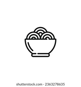 Noodle line icon isolated on white background