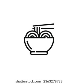 Noodle line icon isolated on white background