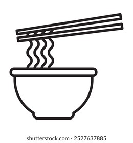noodle line icon. vector illustration.
