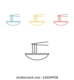 Noodle. Line icon. Vector sign.