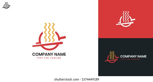 Noodle Logo - All elements on this template are editable with vector software.