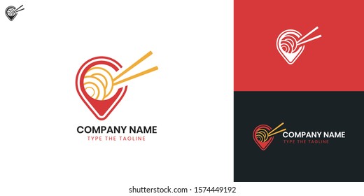 Noodle Logo - All elements on this template are editable with vector software.