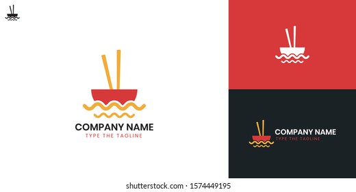 Noodle Logo - All elements on this template are editable with vector software.