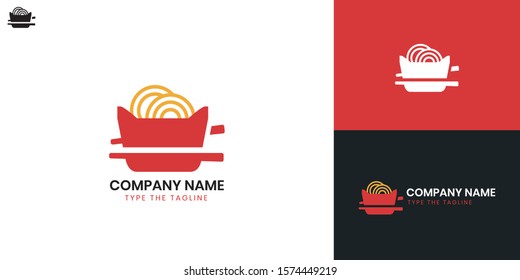 Noodle Logo - All elements on this template are editable with vector software.