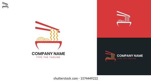 Noodle Logo - All elements on this template are editable with vector software.