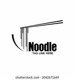 noodle logo in bowl with chopstick logo design