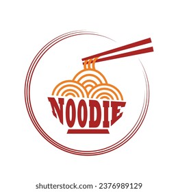 noodle logo design on white background. vector illustration.