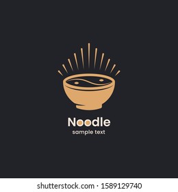 Noodle logo design. Restaurant and food. Japanese ramen vector illustration.