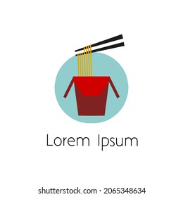 noodle logo design, simple and elegant concept.