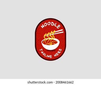Noodle logo design. simple and modern. vector illustration of ramen.