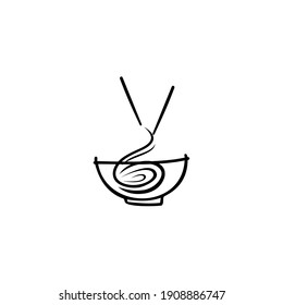 diseño del logo del fideo. Adecuado para cualquier negocio relacionado con ramen, fideos, restaurantes de comida rápida, comida coreana, comida japonesa