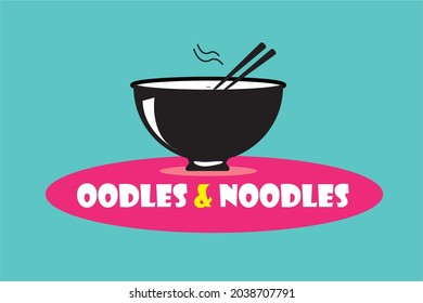 noodle logo design , Vector icon and logo for Italian pasta or noodles