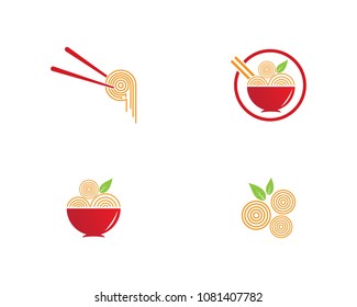 noodle logo  design vector ilustration template