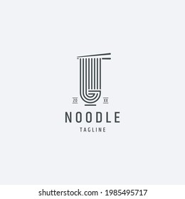 Noodle logo icon design template. Ramen, food, flat vector illustration