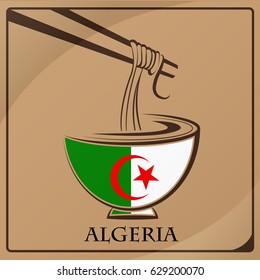 noodle logo made from the flag of Algeria