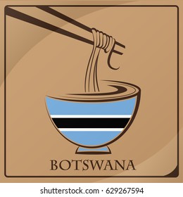noodle logo made from the flag of Botswana