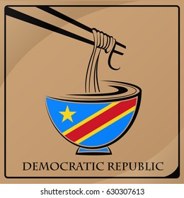 noodle logo made from the flag of Democratic Republic