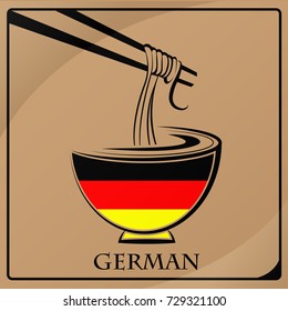 noodle logo made from the flag of German